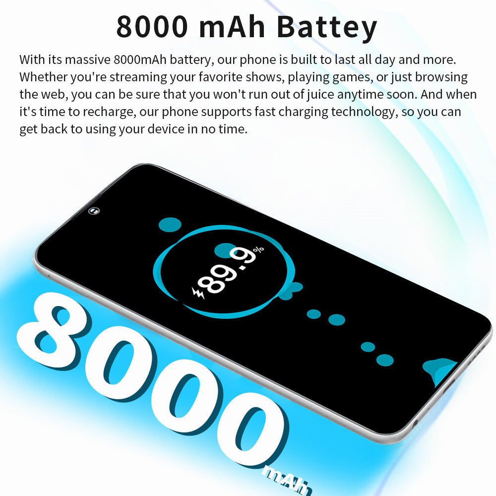 Brand New S30 Ultra Cellphones 5G Android Smartphone 8000mAh 16+1TB 7.3 Inch Face Unlock Cell Phone 50MP+108MP 4G Mobile Phones