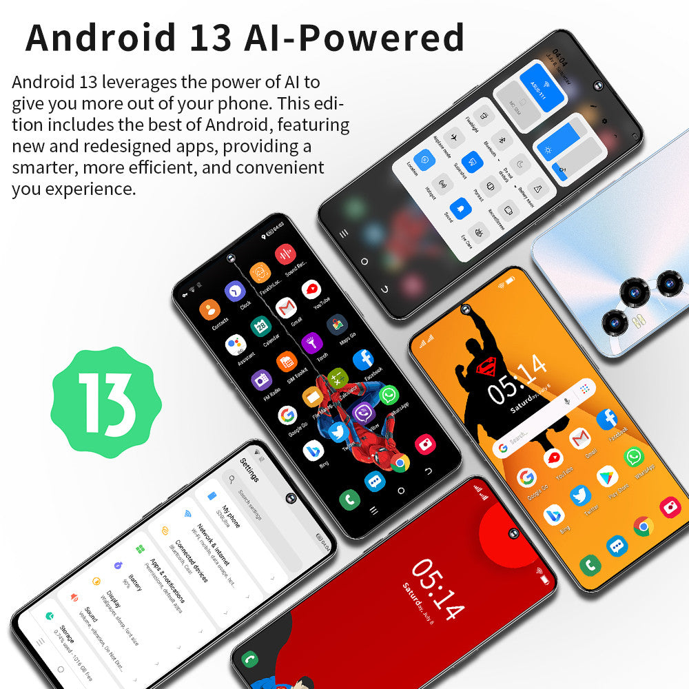 Brand New S30 Ultra Cellphones 5G Android Smartphone 8000mAh 16+1TB 7.3 Inch Face Unlock Cell Phone 50MP+108MP 4G Mobile Phones
