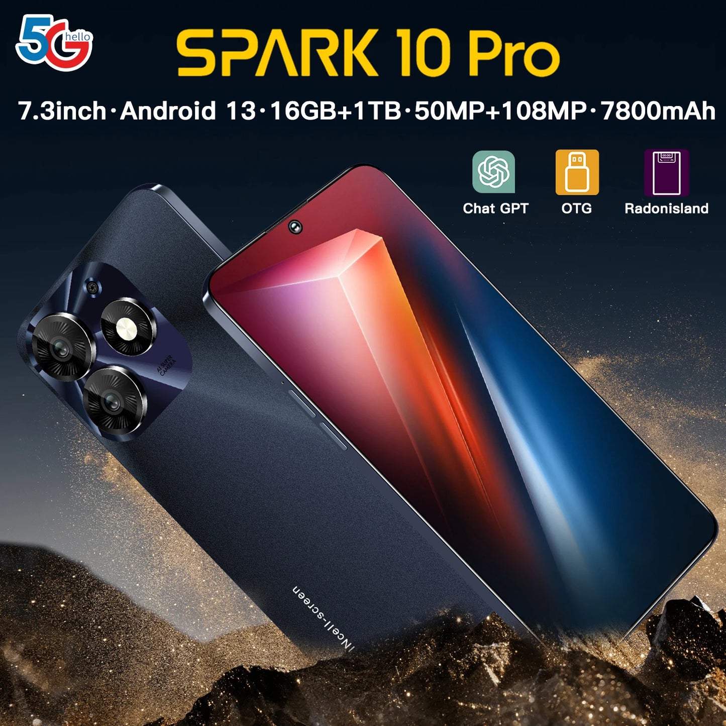 2024 Cell Phone 5G C16 Pro Max 7.3inch HD Full Screen,16GB+1TB,celulares Smartphone Android 13 Mobile Phones Global Version Unlocked