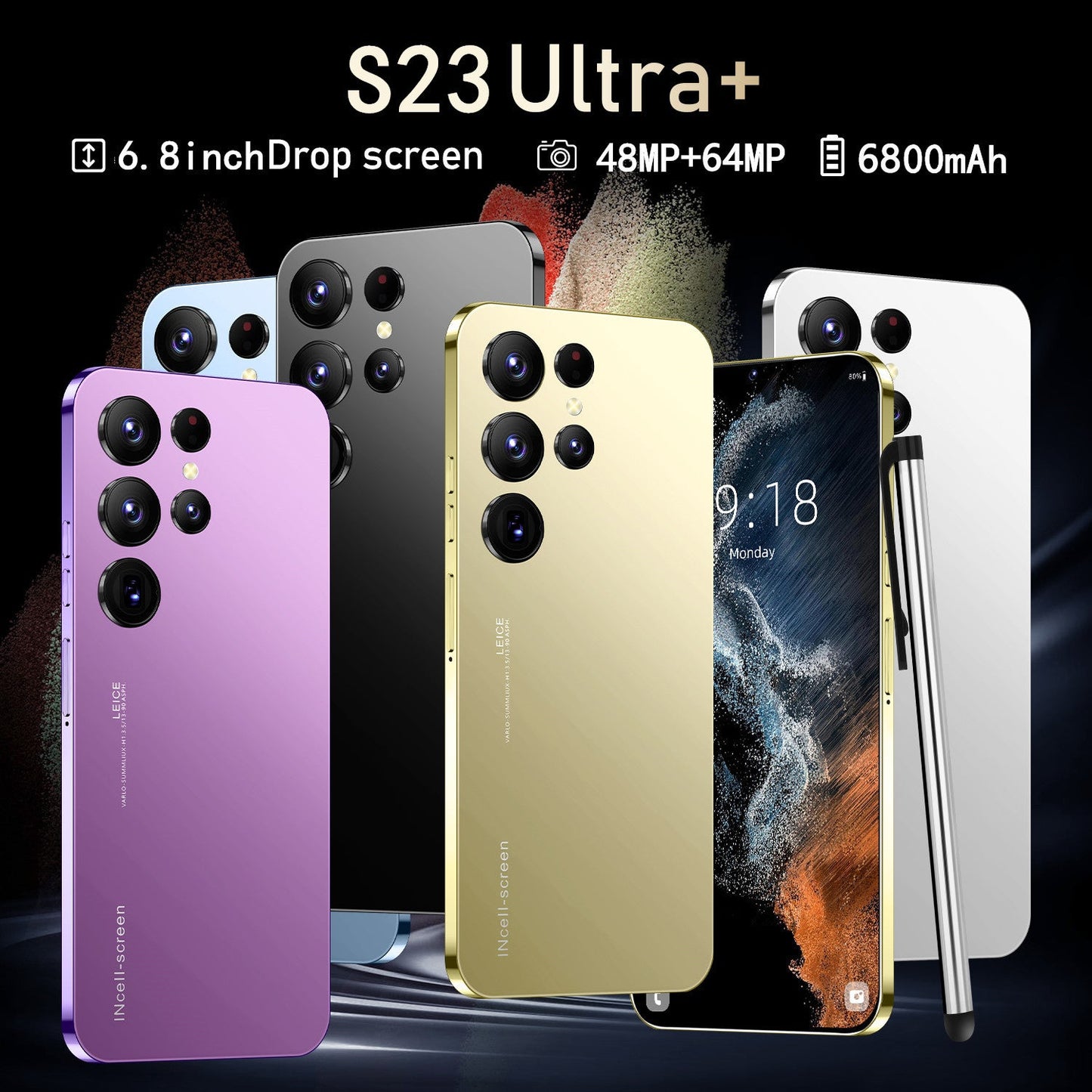 S23 Ultra Smartphone 5G 4G 6.8 in Full Screen 16GB+1TB Dual Sim Smart Mobile Phones Android Cellphones Global Version Cell Phone