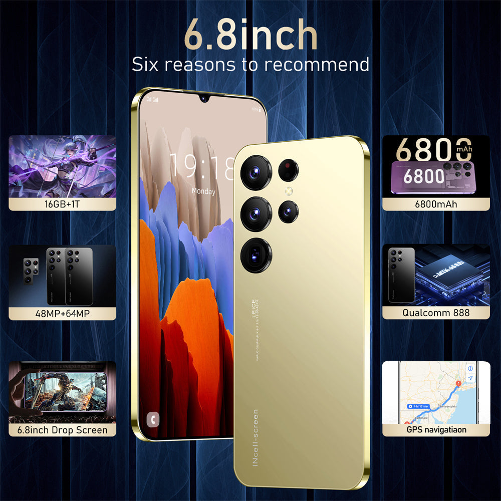 S23 Ultra Smartphone 5G 4G 6.8 in Full Screen 16GB+1TB Dual Sim Smart Mobile Phones Android Cellphones Global Version Cell Phone