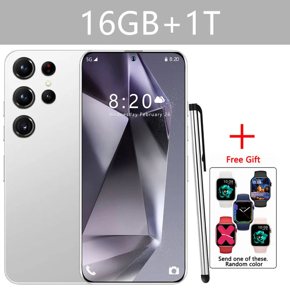 New S24 Ultra Smartphone 5G 7.3 HD Screen 16+1TB Snapdragon 8 gen 3 Dual Sim Cellphones Face ID Cell Phone Mobile Phones Android