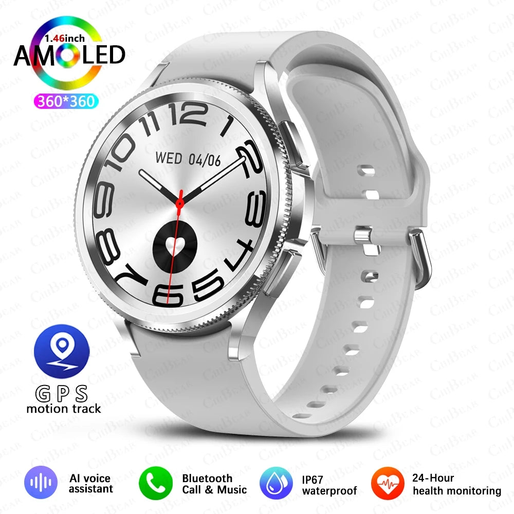 2025 New Smart Watch 6 Smartwatch AMOLED Always On Display Bluetooth Call GPS NFC Smart Watch Men Android IOS