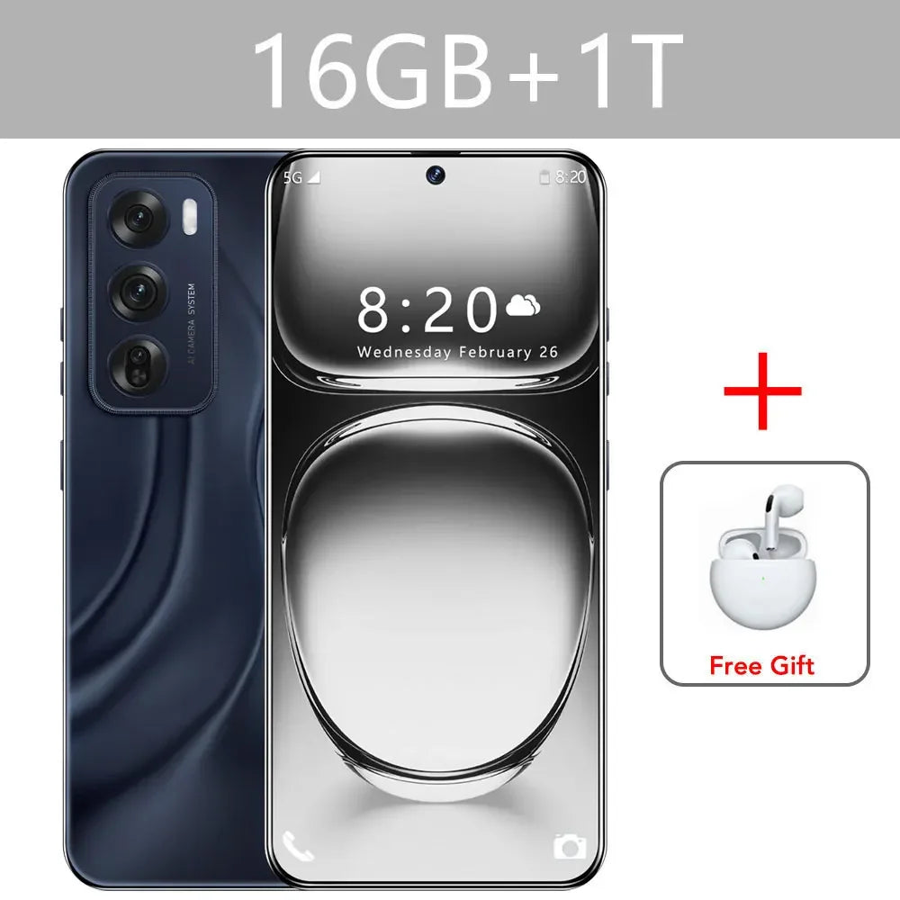 Reno12 pro Smartphone 5G Smart Mobile Phones 16GB+1TB Dual SIM Cellphones Snapdragon 8 gen 3 Android 14 Face Unlocked Cell Phone