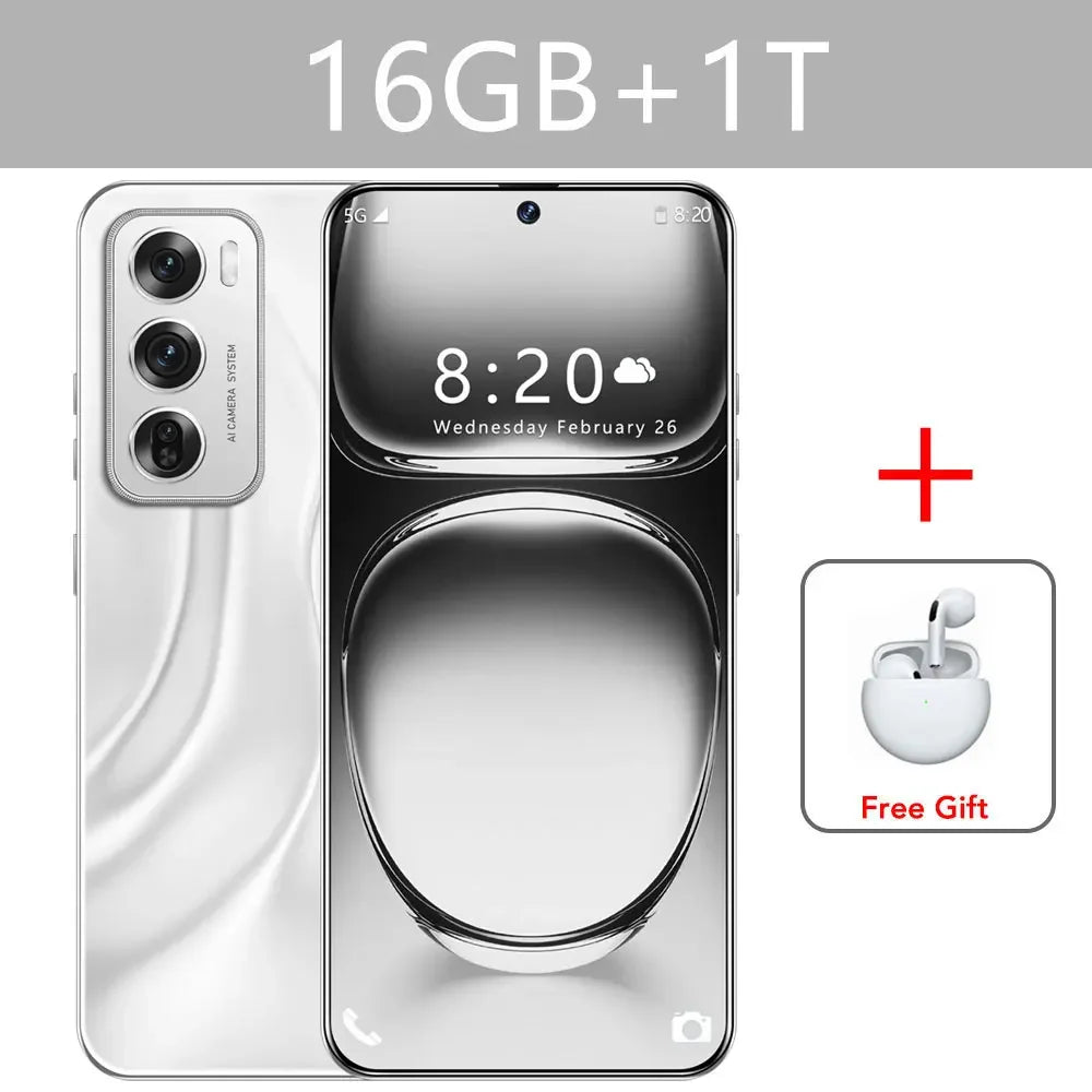 Reno12 pro Smartphone 5G Smart Mobile Phones 16GB+1TB Dual SIM Cellphones Snapdragon 8 gen 3 Android 14 Face Unlocked Cell Phone
