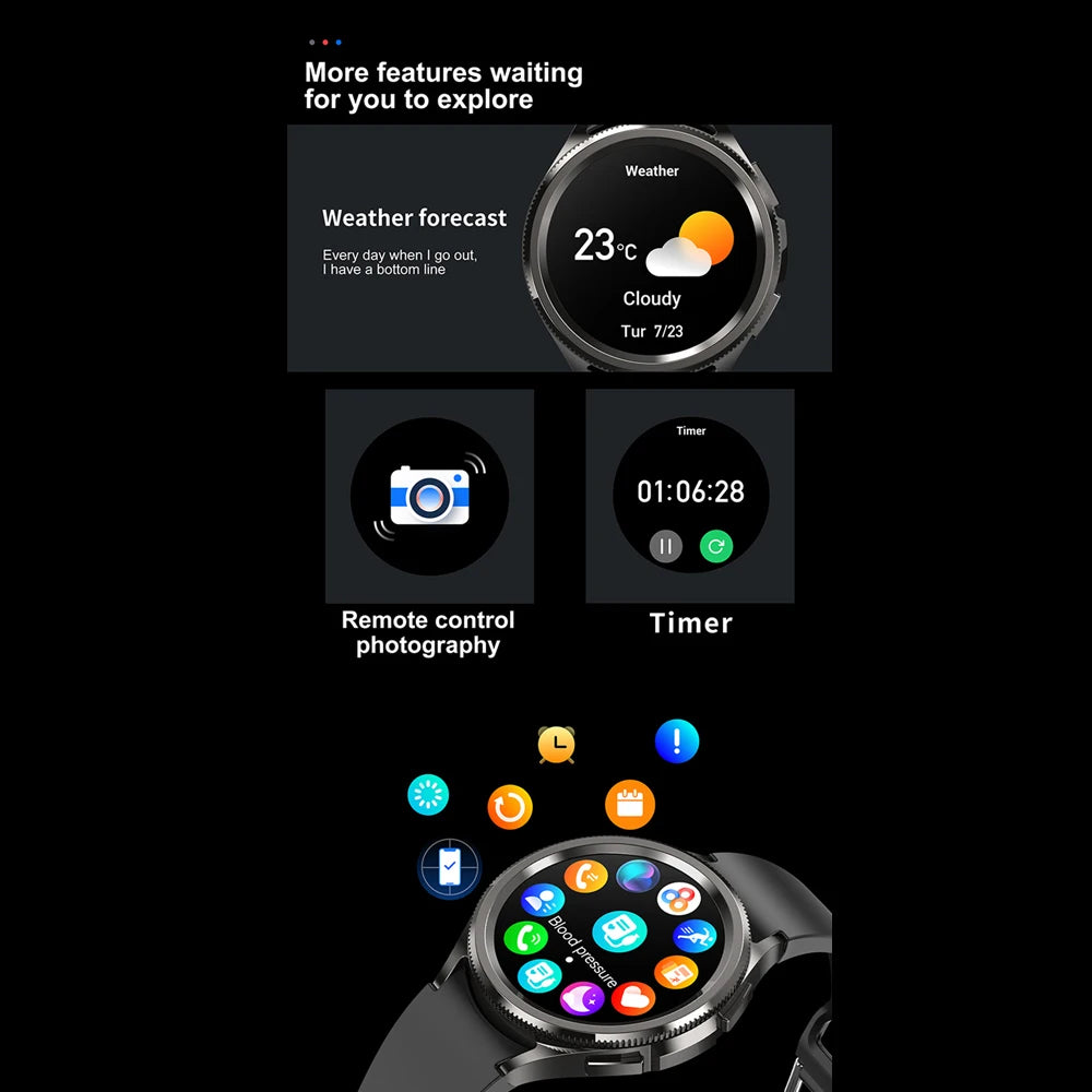 2025 New Smart Watch 6 Smartwatch AMOLED Always On Display Bluetooth Call GPS NFC Smart Watch Men Android IOS
