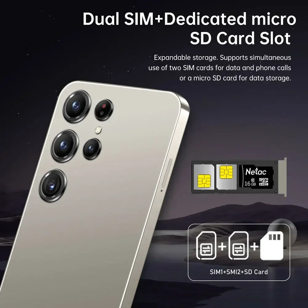 New S24 Ultra Smartphone 5G 7.3 HD Screen 16+1TB Snapdragon 8 gen 3 Dual Sim Cellphones Face ID Cell Phone Mobile Phones Android