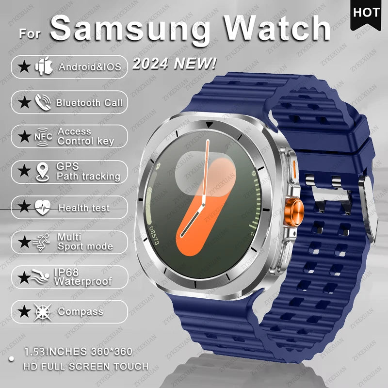 2025 New Smart Watch 7 Ultra GPS NFC Smart Watch Men 1.43 " AMOLED Always Display IP68 BT Call Sports Smartwatches