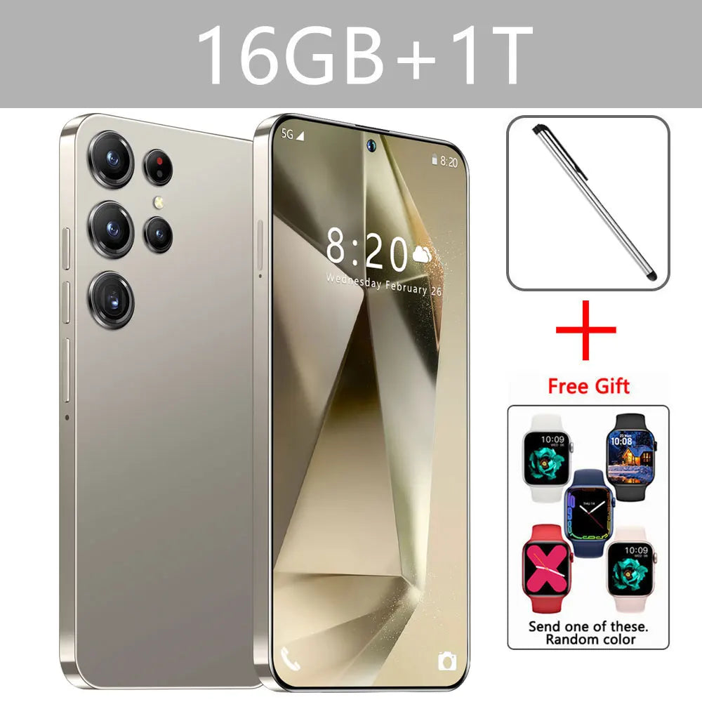 New S24 Ultra Smartphone 5G 7.3 HD Screen 16+1TB Snapdragon 8 gen 3 Dual Sim Cellphones Face ID Cell Phone Mobile Phones Android
