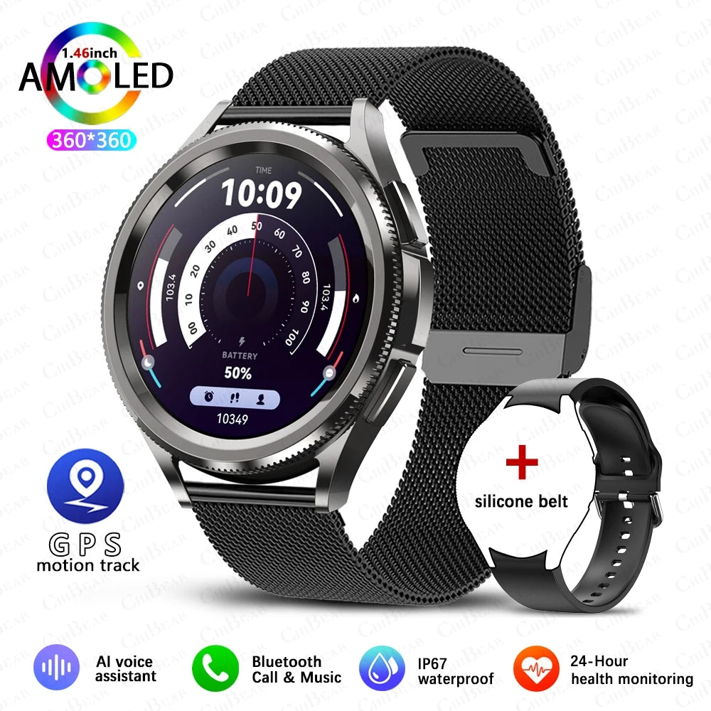 2025 New Smart Watch 6 Smartwatch AMOLED Always On Display Bluetooth Call GPS NFC Smart Watch Men Android IOS
