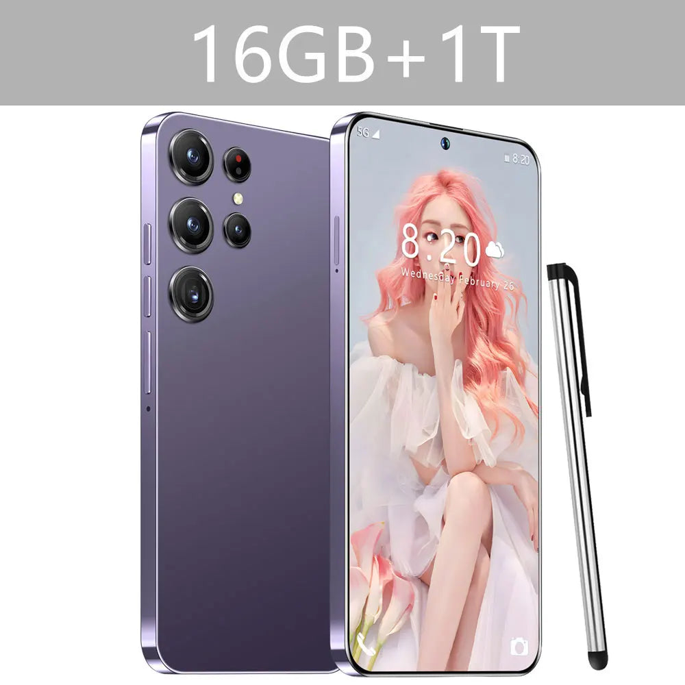 New S24 Ultra Smartphone 5G 7.3 HD Screen 16+1TB Snapdragon 8 gen 3 Dual Sim Cellphones Face ID Cell Phone Mobile Phones Android