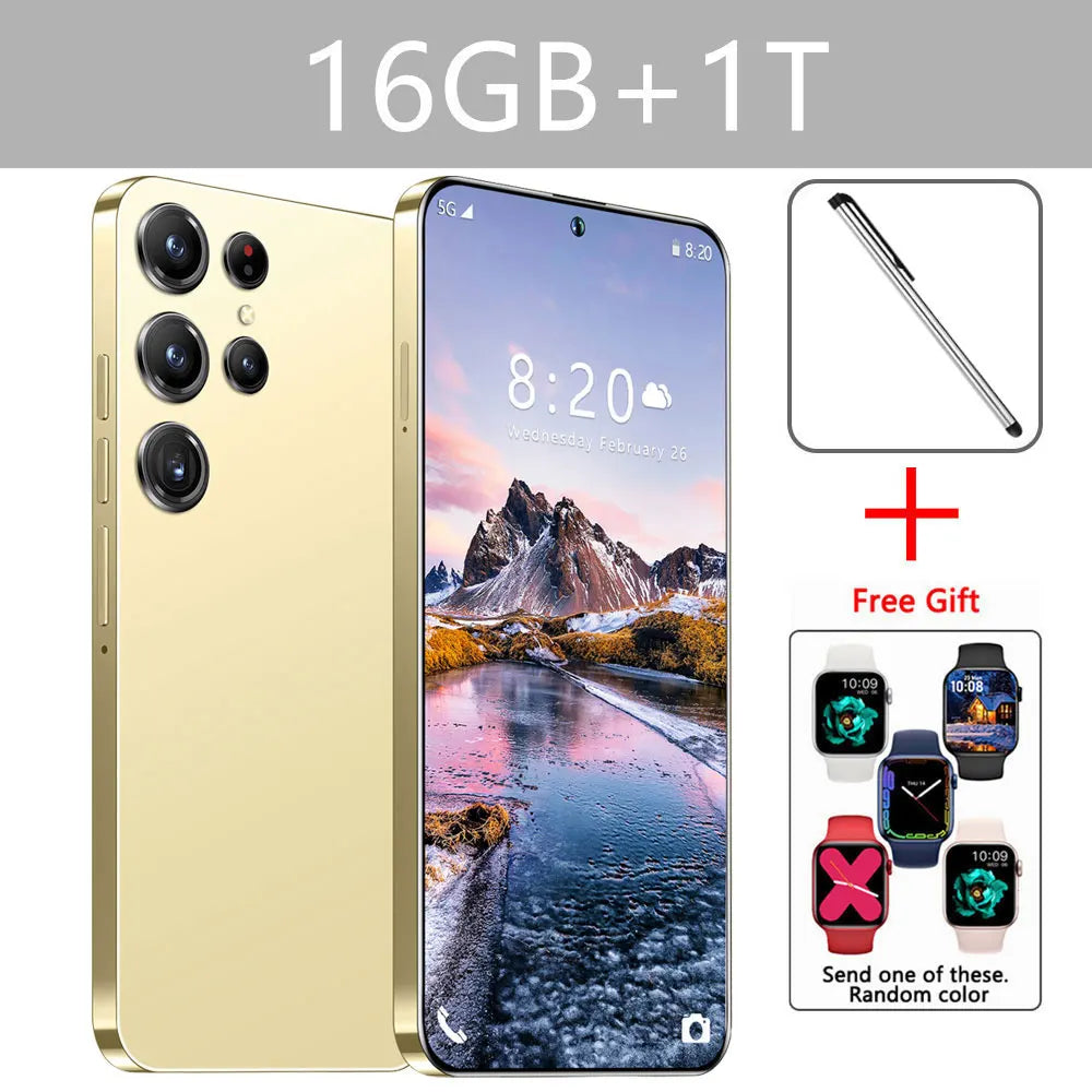 New S24 Ultra Smartphone 5G 7.3 HD Screen 16+1TB Snapdragon 8 gen 3 Dual Sim Cellphones Face ID Cell Phone Mobile Phones Android