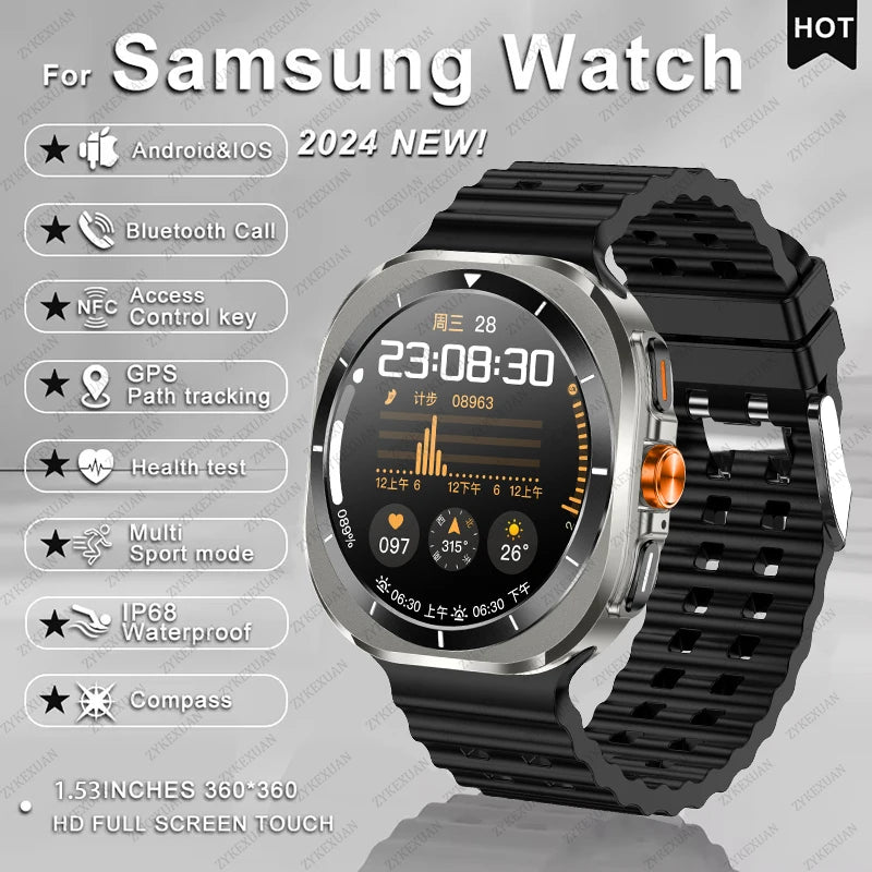 2025 New Smart Watch 7 Ultra GPS NFC Smart Watch Men 1.43 " AMOLED Always Display IP68 BT Call Sports Smartwatches