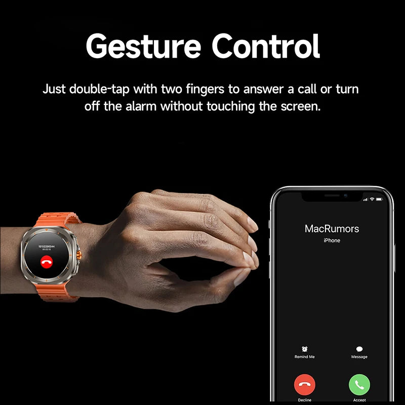 2025 New Smart Watch 7 Ultra GPS NFC Smart Watch Men 1.43 " AMOLED Always Display IP68 BT Call Sports Smartwatches