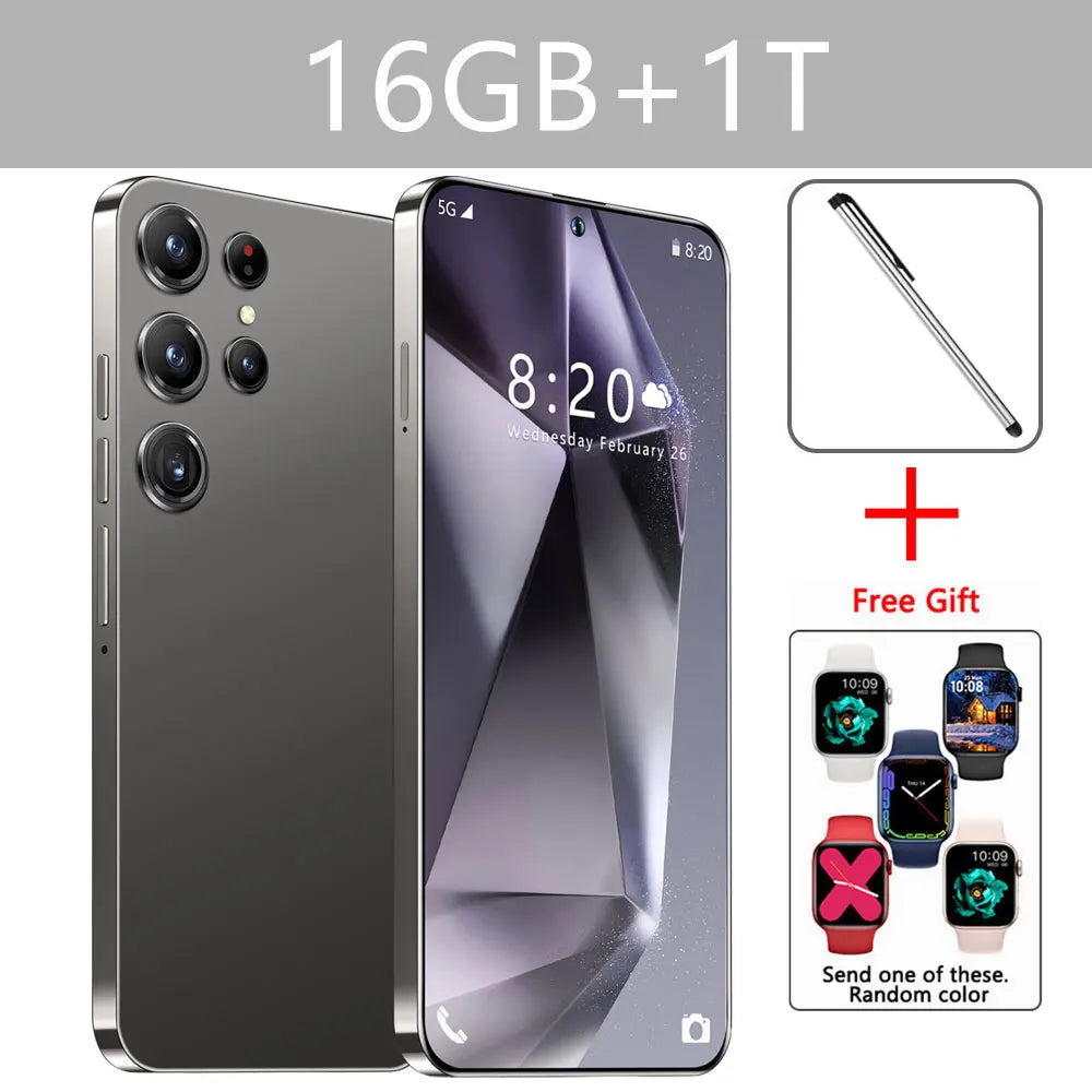 New S24 Ultra Smartphone 5G 7.3 HD Screen 16+1TB Snapdragon 8 gen 3 Dual Sim Cellphones Face ID Cell Phone Mobile Phones Android