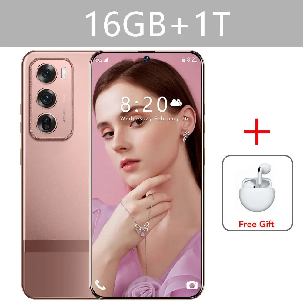 Reno12 pro Smartphone 5G Smart Mobile Phones 16GB+1TB Dual SIM Cellphones Snapdragon 8 gen 3 Android 14 Face Unlocked Cell Phone