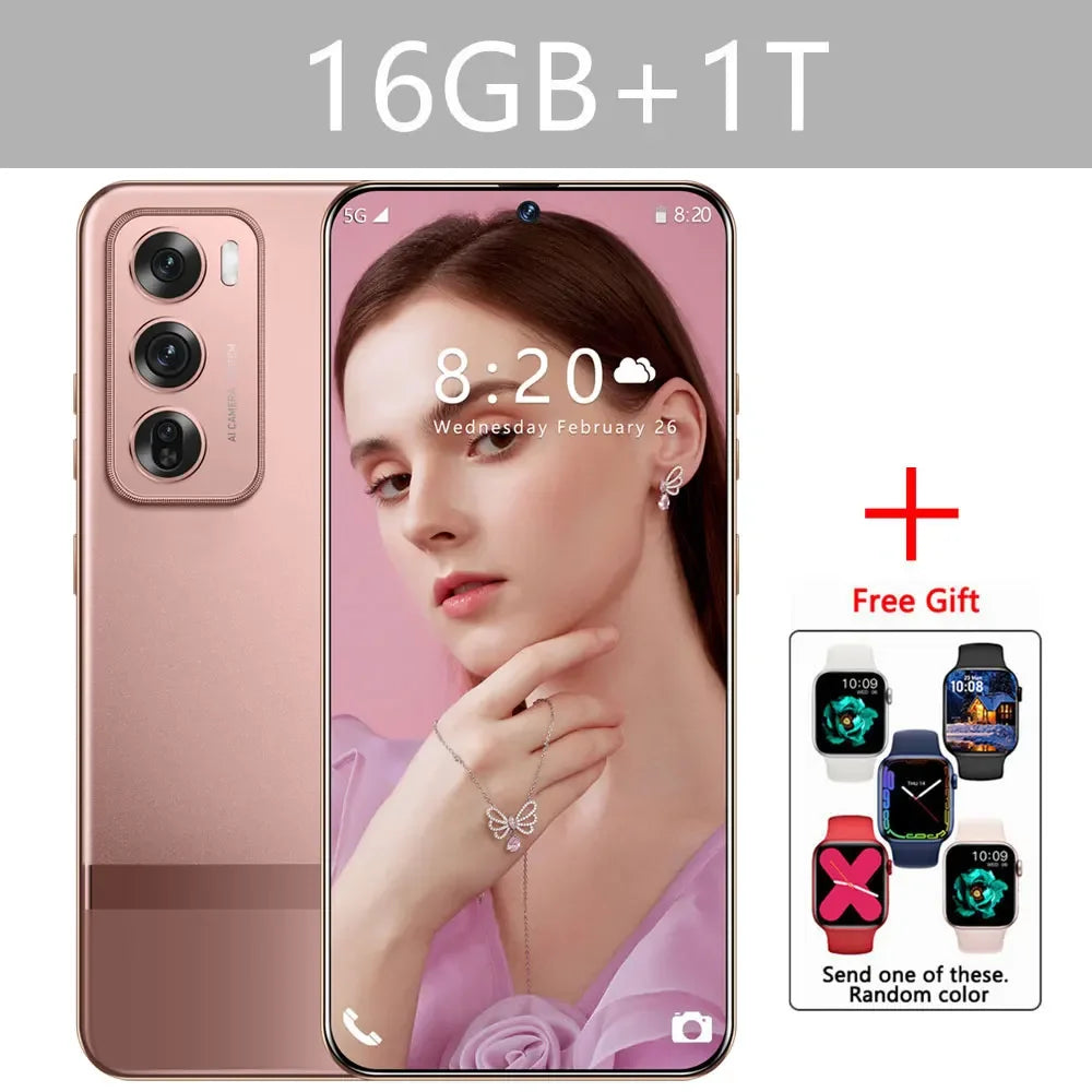 Reno12 pro Smartphone 5G Smart Mobile Phones 16GB+1TB Dual SIM Cellphones Snapdragon 8 gen 3 Android 14 Face Unlocked Cell Phone