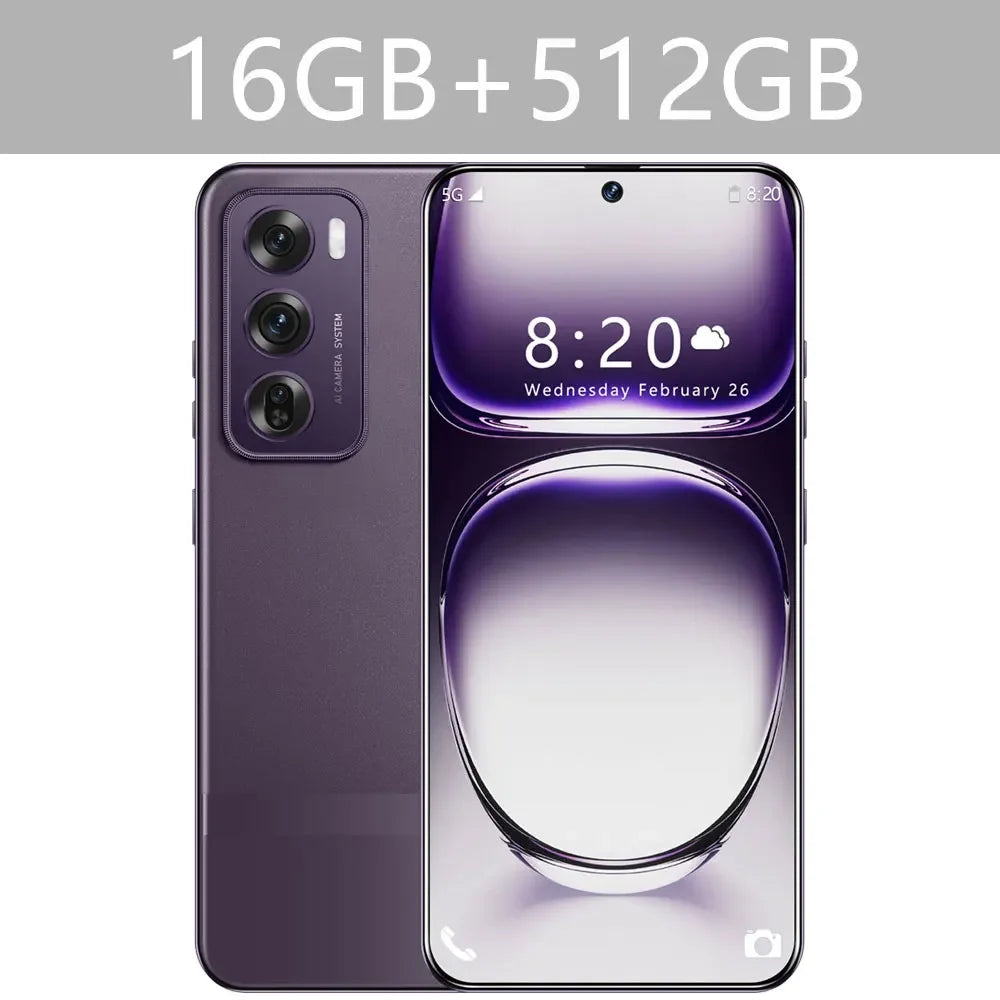 Reno12 pro Smartphone 5G Smart Mobile Phones 16GB+1TB Dual SIM Cellphones Snapdragon 8 gen 3 Android 14 Face Unlocked Cell Phone