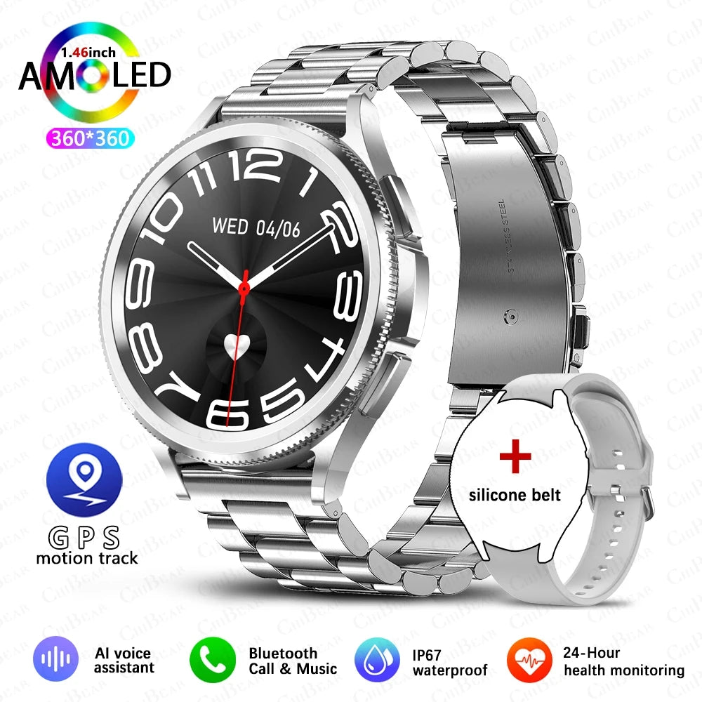 2025 New Smart Watch 6 Smartwatch AMOLED Always On Display Bluetooth Call GPS NFC Smart Watch Men Android IOS