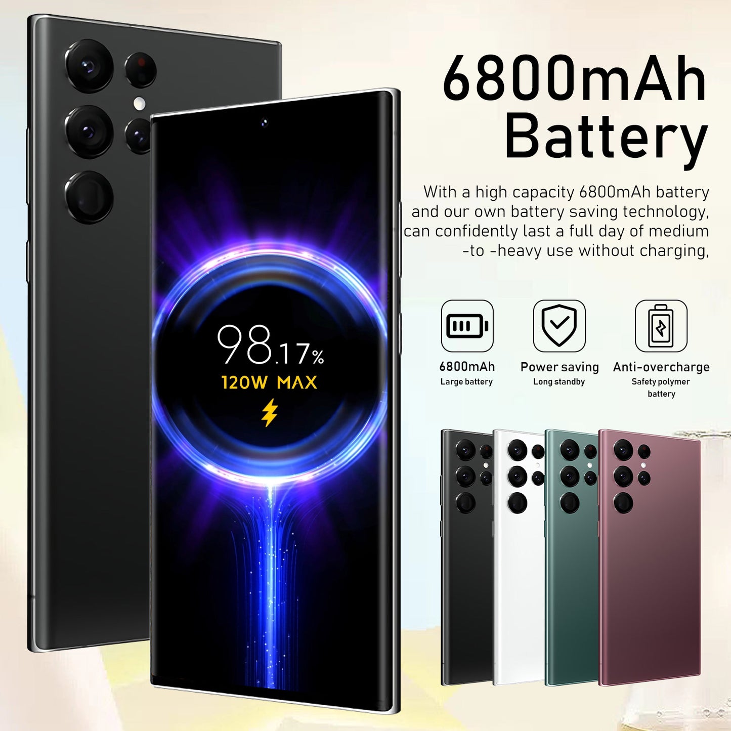 S23 Ultra Global Version Smartphone Snapdragon 888 16G+1TB 8000mAh 48+108MP 4G/5G Network Cellphone Android Mobile Phone