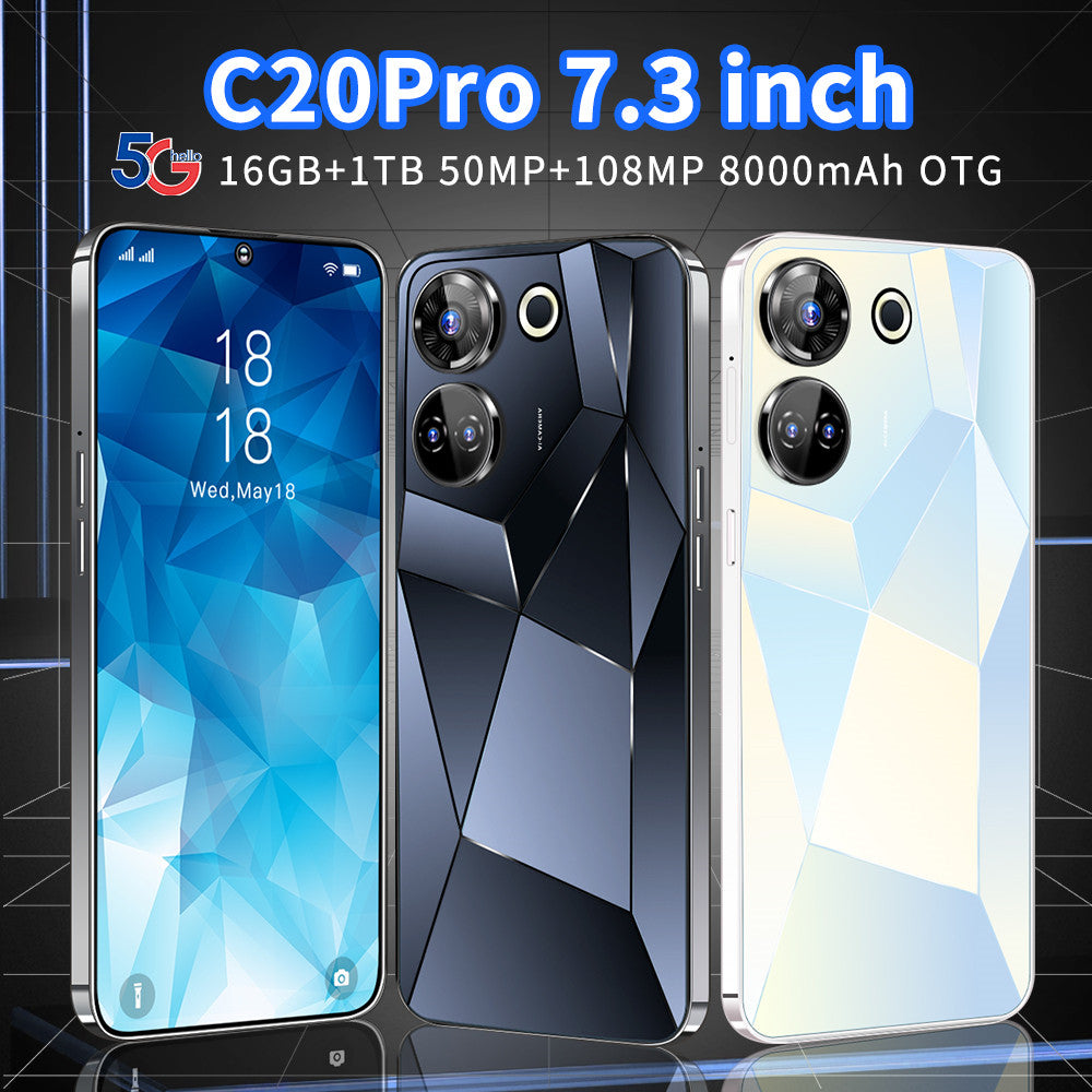 C20 Pro 7.3 HD Screen Smartphone 5G Original 16+1TB Unlocked Android 8000mAh Cell Phone Cellphones Mobile Phones Glabal Version
