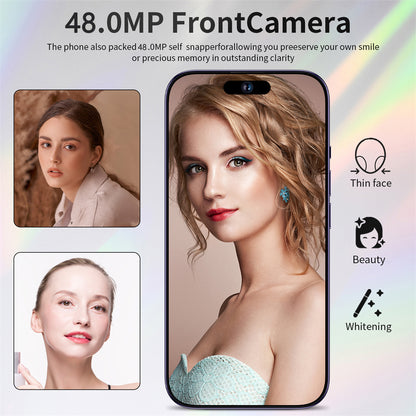 I15 Pro Max Smartphone Android 6.7inch Cellphones Face Recognition 16GB+1TB Smart Mobile Phones Global Version 4G 5G Cell Phone