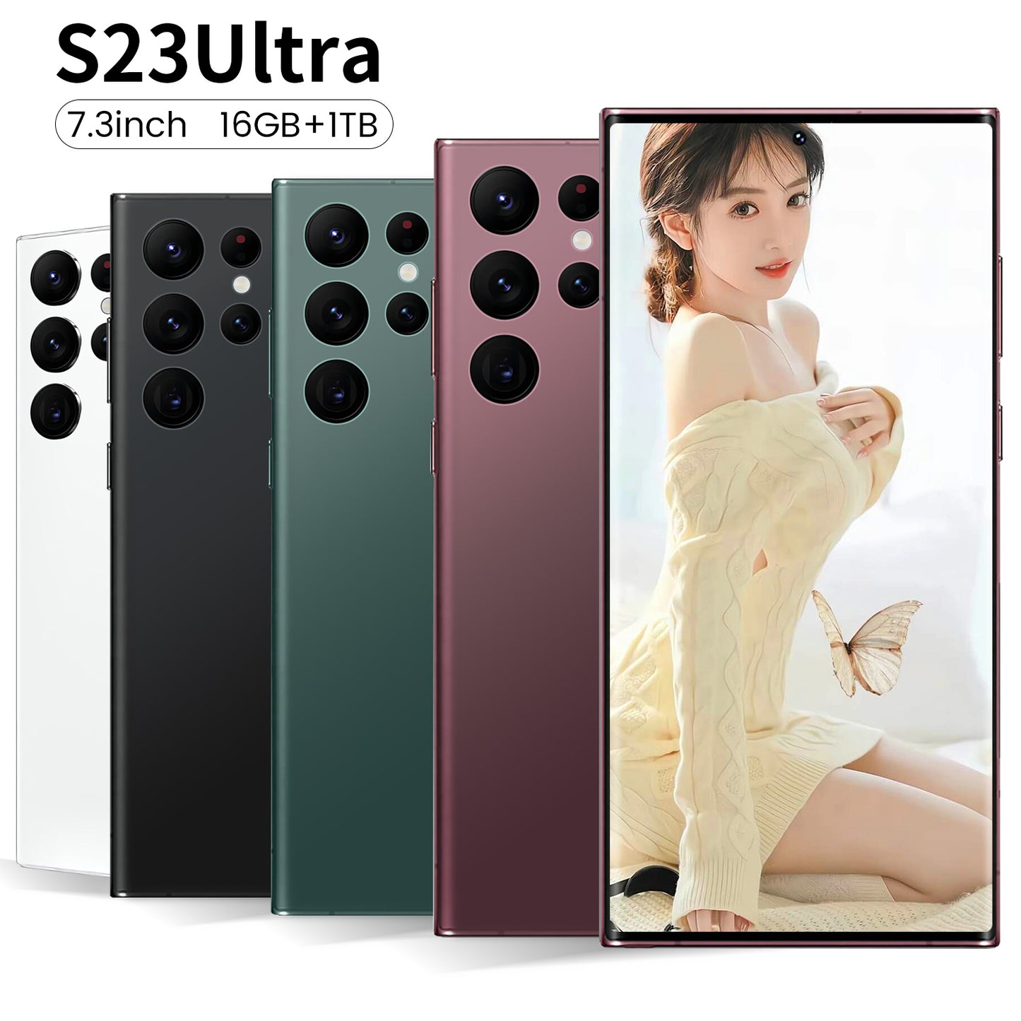 S23 Ultra Global Version Smartphone Snapdragon 888 16G+1TB 8000mAh 48+108MP 4G/5G Network Cellphone Android Mobile Phone