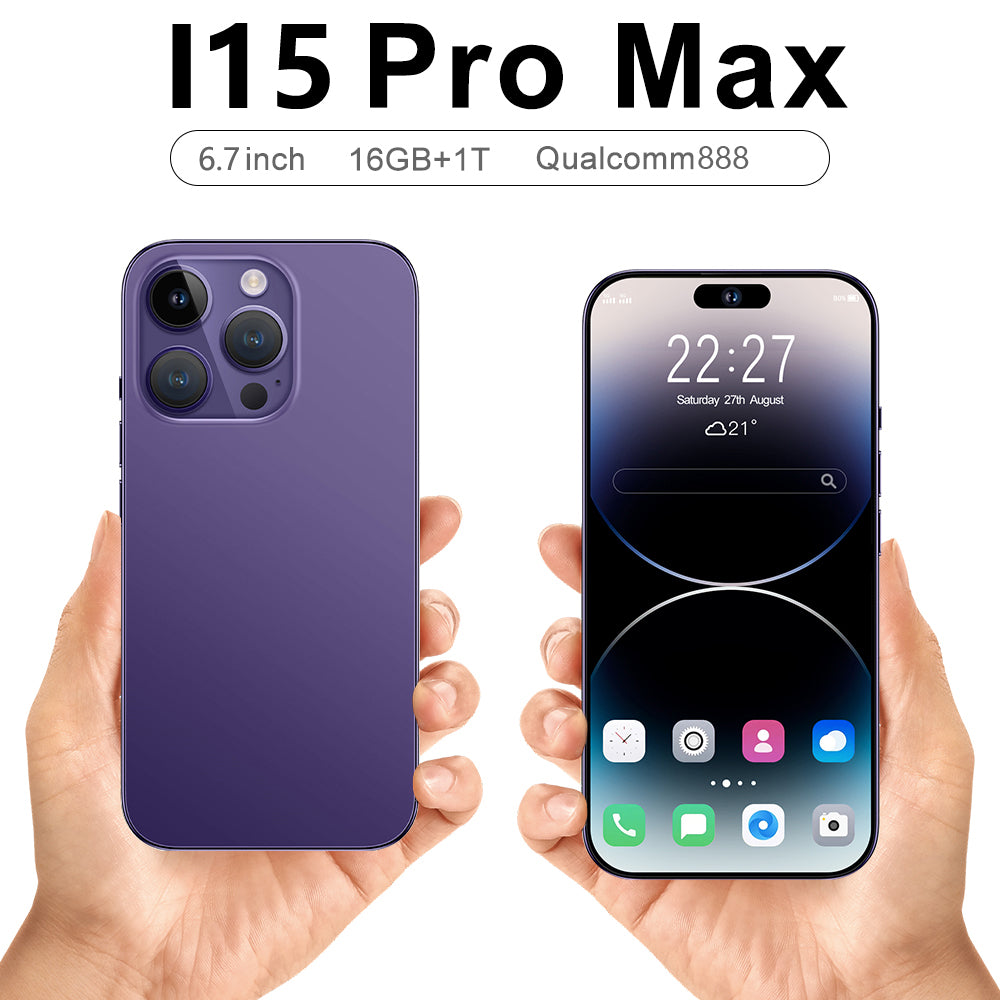 I15 Pro Max Smartphone Android 6,7 pulgadas teléfonos móviles reconocimiento facial 16GB + 1TB teléfonos inteligentes versión Global 4G 5G teléfono celular 