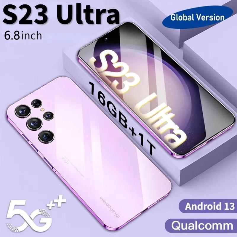 S23 Ultra Smartphone 5G 4G 6,8 en pantalla completa 16GB + 1TB Dual Sim teléfonos móviles inteligentes Android teléfonos móviles versión Global teléfono móvil