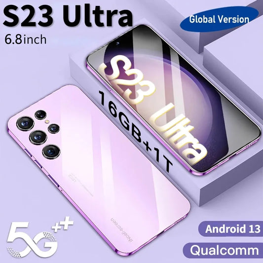 S23 Ultra Smartphone 5G 4G 6.8 in Full Screen 16GB+1TB Dual Sim Smart Mobile Phones Android Cellphones Global Version Cell Phone