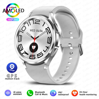 2025 New Smart Watch 6 Smartwatch AMOLED Always On Display Bluetooth Call GPS NFC Smart Watch Men Android IOS