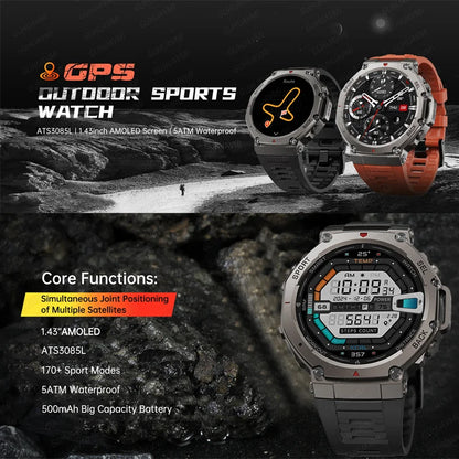 CHOTOG GPS Smart Watch 10ATM Waterproof Built-in Dual-band GNSS Compass Military Sport Smartwatch Men 2025 New