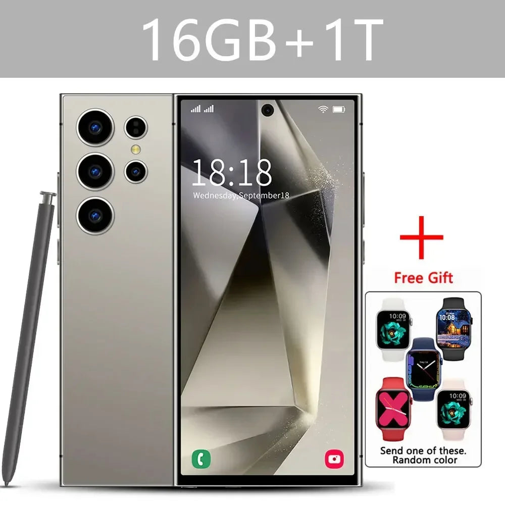 Original S24 Ultra Smartphone 7.3'' 5G Snapdragon 8 Gen 3 16GB+1TB Cellphones Mobile Phones Face Unlocked Cell Phone Android 14