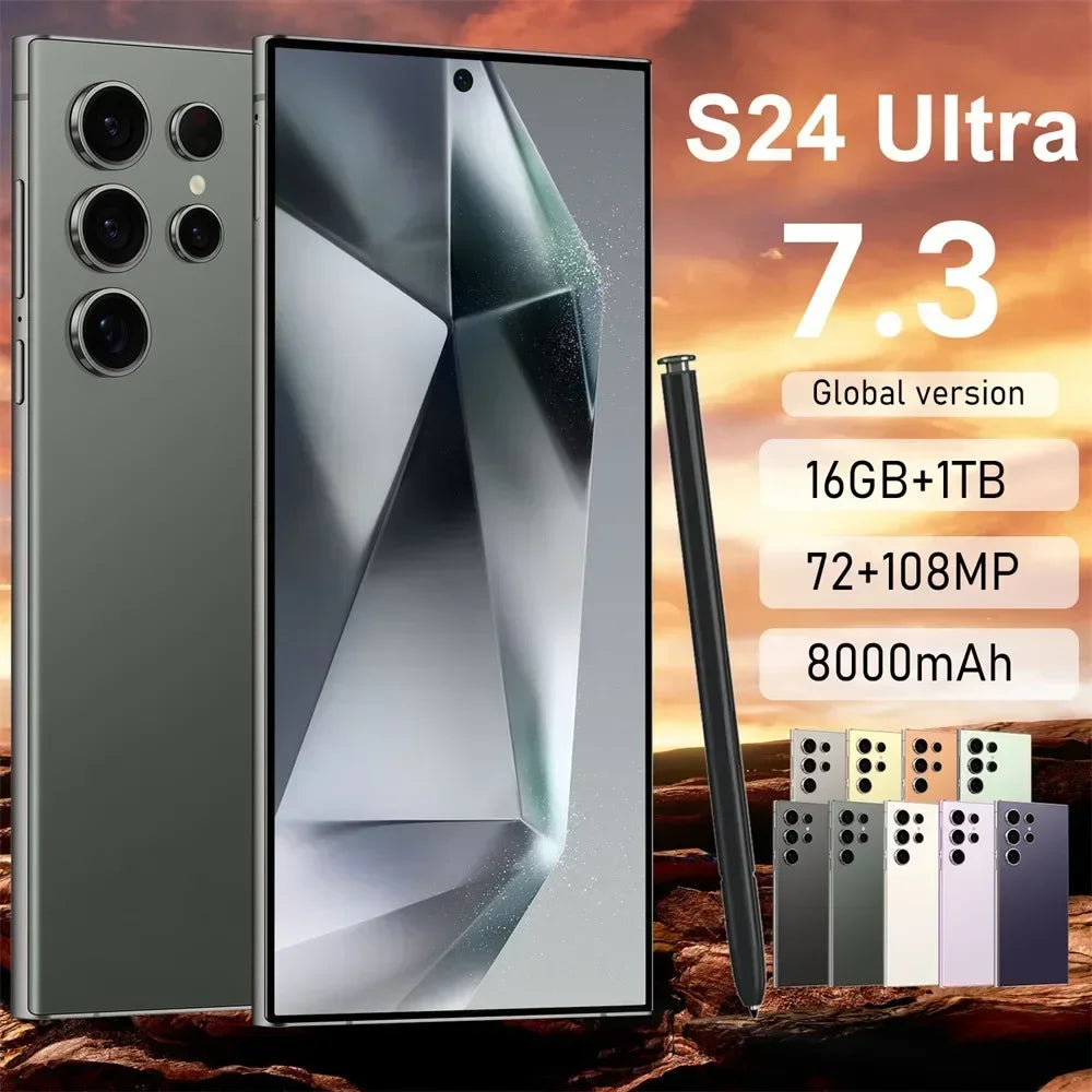 Original S24 Ultra Smartphone 7.3'' 5G Snapdragon 8 Gen 3 16GB+1TB Cellphones Mobile Phones Face Unlocked Cell Phone Android 14