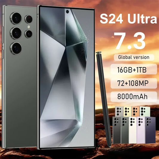 Original S24 Ultra Smartphone 7.3'' 5G Snapdragon 8 Gen 3 16GB+1TB Cellphones Mobile Phones Face Unlocked Cell Phone Android 14