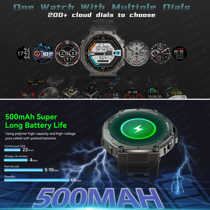 CHOTOG GPS Smart Watch 10ATM Waterproof Built-in Dual-band GNSS Compass Military Sport Smartwatch Men 2025 New