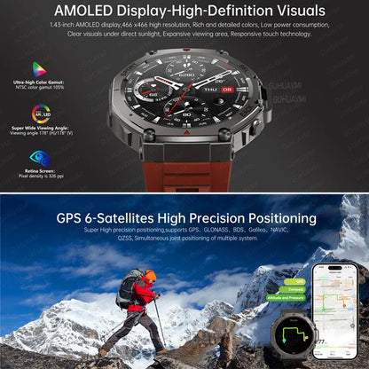 CHOTOG GPS Smart Watch 10ATM Waterproof Built-in Dual-band GNSS Compass Military Sport Smartwatch Men 2025 New