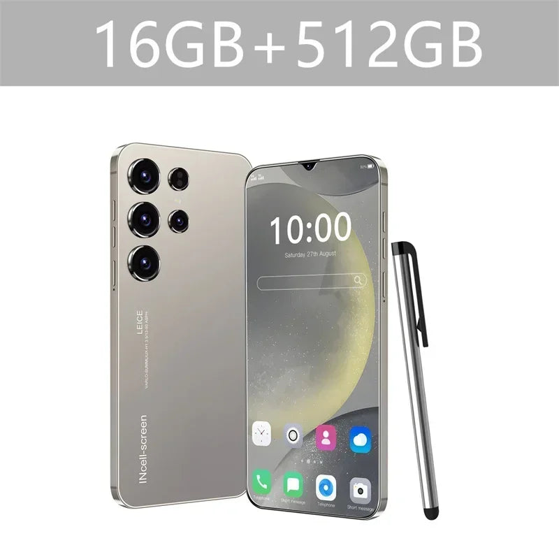 Original S24 Ultra Smartphone 5G 7.0 HD 16G+1T Android 14 Cell Phone Dual Sim Face Unlocked Mobile Phone Cellphones Telephone