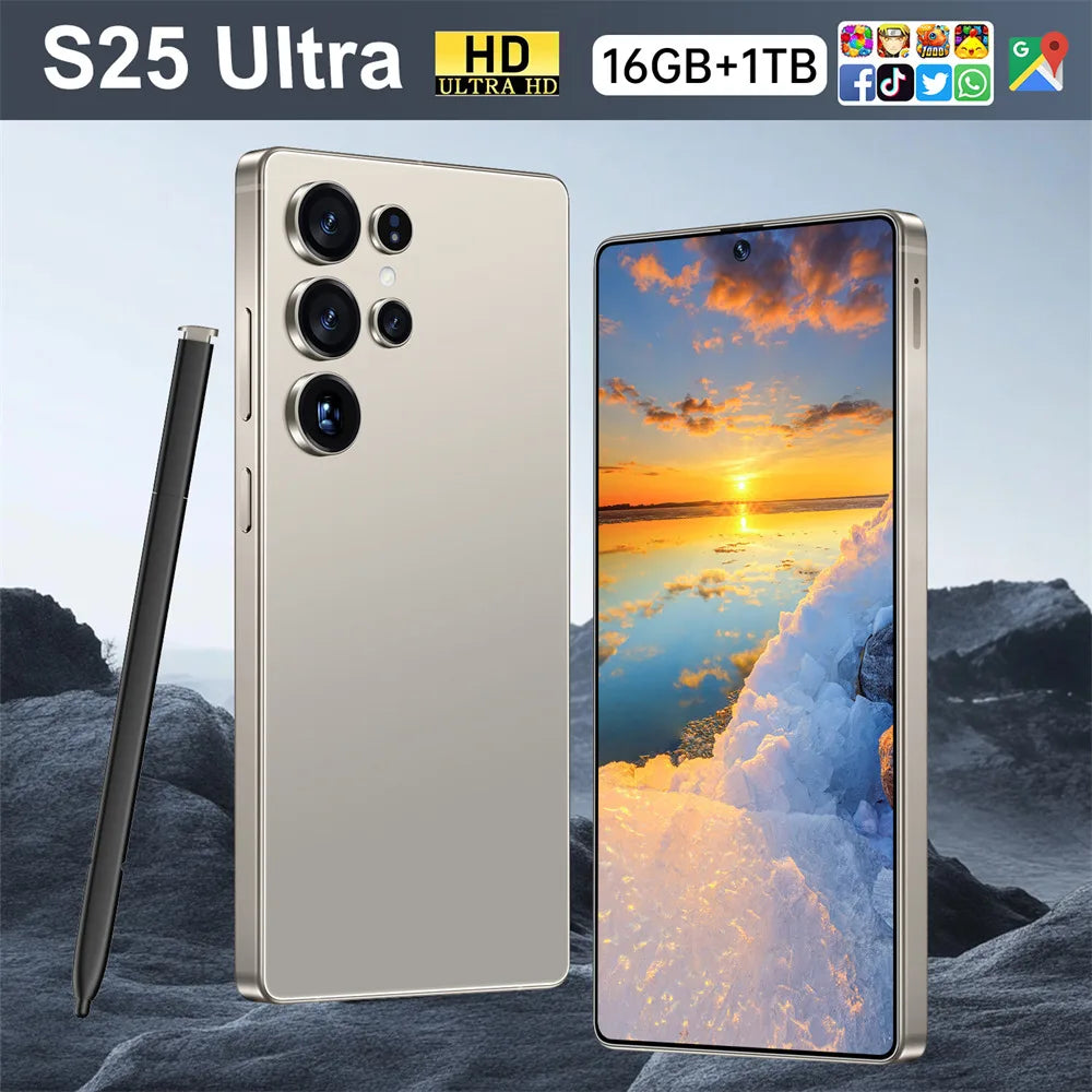 2025 New S25 Ultra Original Smartphone 5G Dual Card Dual Standby Cell Phone Android 14 Global Version Phones 8000mAh Mobile Phones