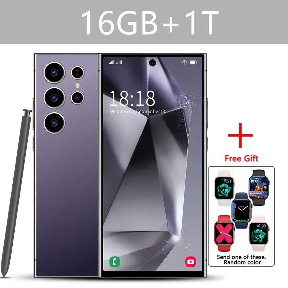 Original S24 Ultra Smartphone 7.3'' 5G Snapdragon 8 Gen 3 16GB+1TB Cellphones Mobile Phones Face Unlocked Cell Phone Android 14