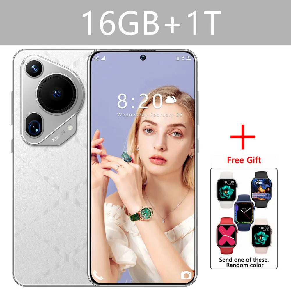 Original New P70 Ultra Smartphone 5G 7.3inch 16GB+1TB Cell Phone Dual Sim Android Mobile Phone 8000mAh Cellphones Global Version