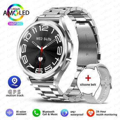 2025 New Smart Watch 6 Smartwatch AMOLED Always On Display Bluetooth Call GPS NFC Smart Watch Men Android IOS