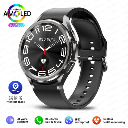 2025 New Smart Watch 6 Smartwatch AMOLED Always On Display Bluetooth Call GPS NFC Smart Watch Men Android IOS