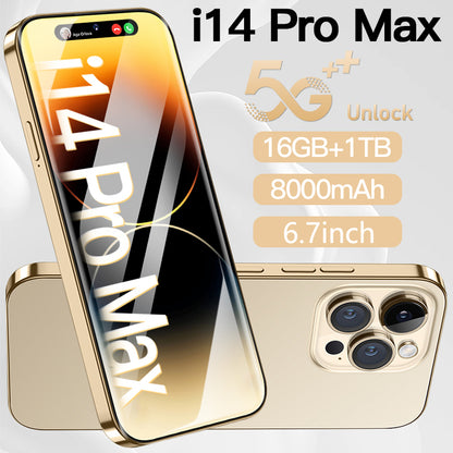 Teléfono Inteligente I14 Pro Max, teléfono móvil de 6,7 pulgadas, reconocimiento facial, 16GB + 1TB, versión Global, 4G, 5G, Android 